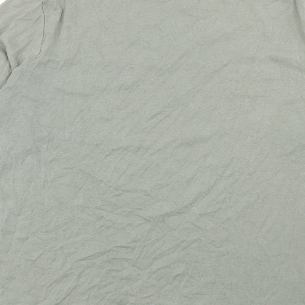 NEXT Womens Green Striped Cotton Basic T-Shirt Size 24 Crew Neck