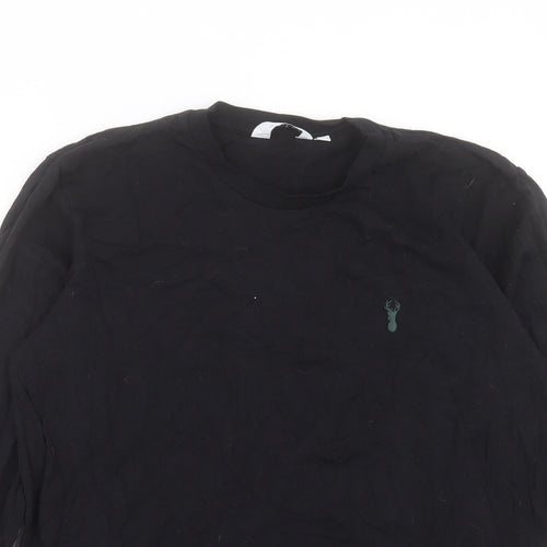 NEXT Mens Black Cotton T-Shirt Size M Crew Neck