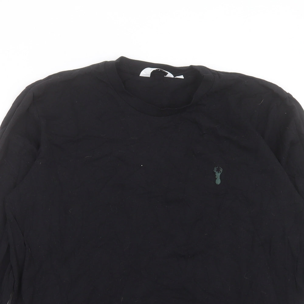 NEXT Mens Black Cotton T-Shirt Size M Crew Neck