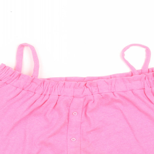 Primark Girls Pink Polyester Basic Tank Size 10-11 Years Square Neck Pullover
