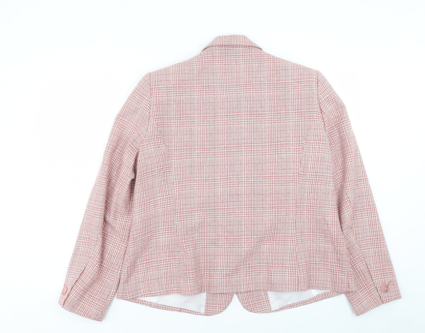 TU Womens Pink Plaid Jacket Blazer Size 18 Button