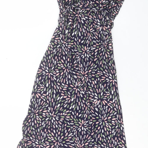 Mauvette Womens Blue Geometric Viscose A-Line Size 8 V-Neck Pullover