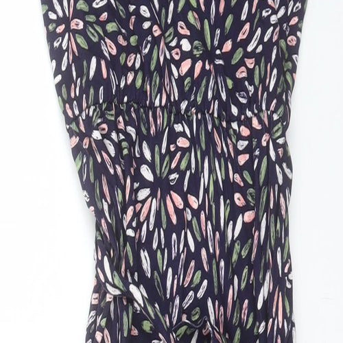 Mauvette Womens Blue Geometric Viscose A-Line Size 8 V-Neck Pullover