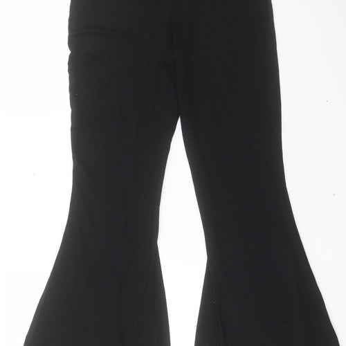 Missguided Womens Black Viscose Trousers Size 10 L33 in Regular