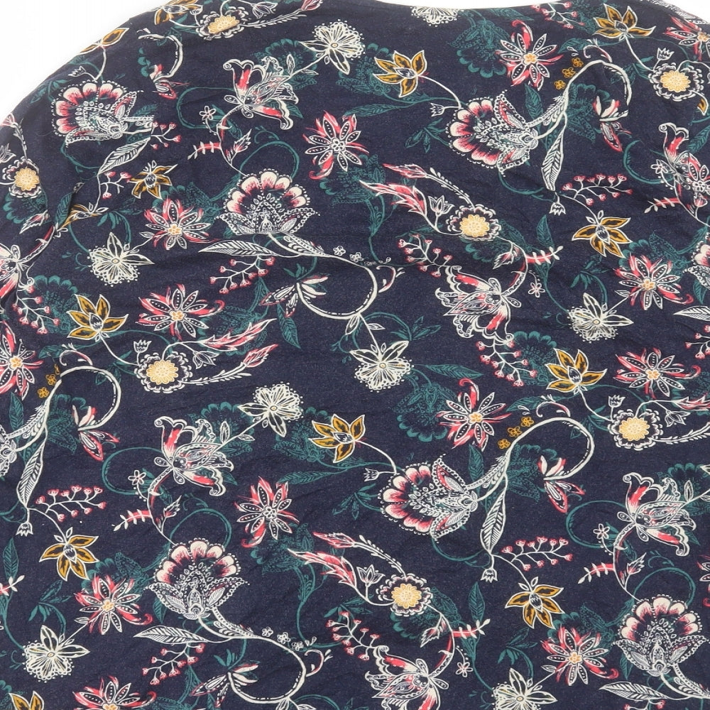 TU Womens Brown Paisley Cotton Basic T-Shirt Size 18 V-Neck