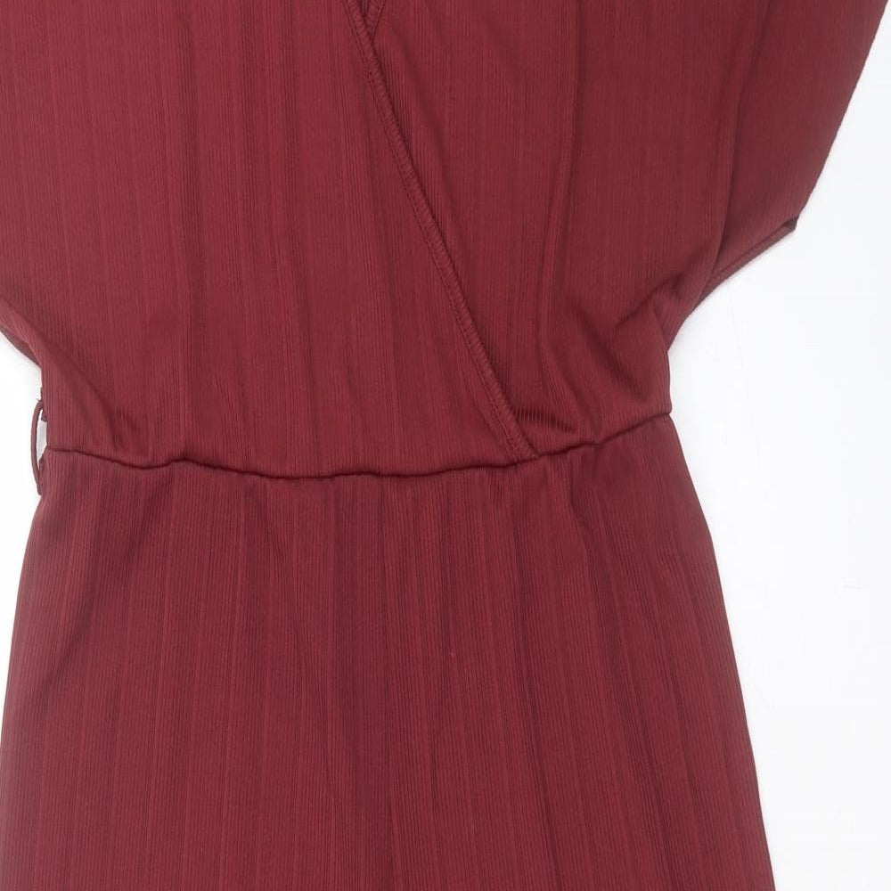 New Look Womens Red Polyester Jumpsuit One-Piece Size 14 L20 in Pullover