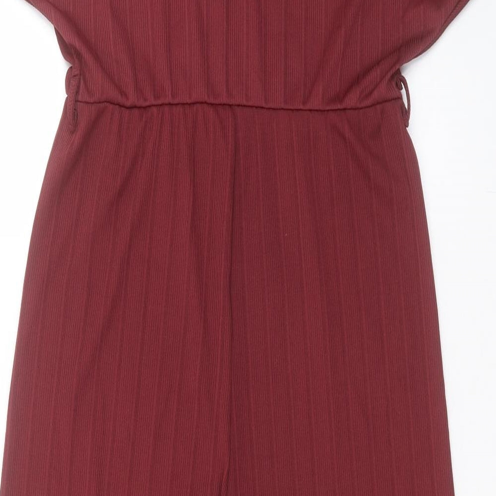 New Look Womens Red Polyester Jumpsuit One-Piece Size 14 L20 in Pullover