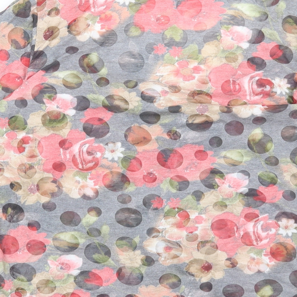 Per Una Womens Pink Geometric Polyester Basic T-Shirt Size 14 Scoop Neck