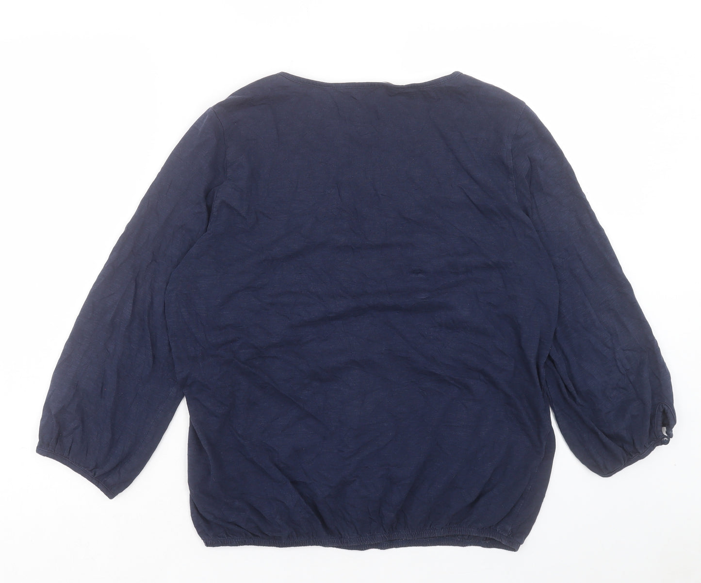 Debenhams Womens Blue Cotton Basic T-Shirt Size 14 Collared