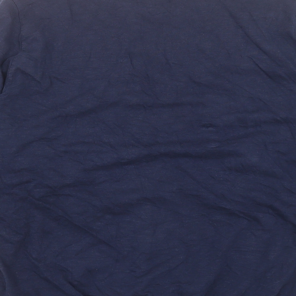 Debenhams Womens Blue Cotton Basic T-Shirt Size 14 Collared