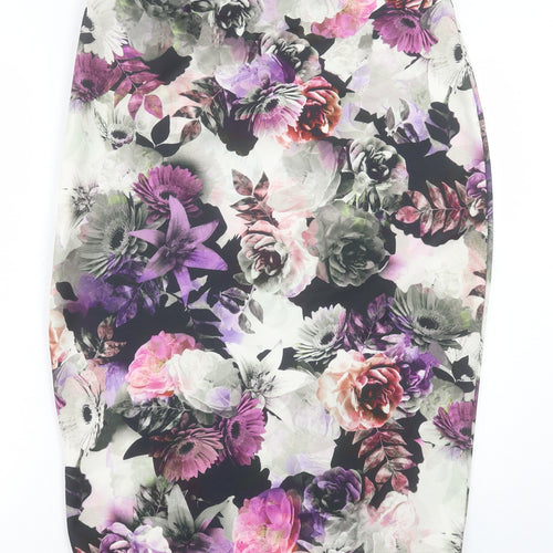 So Fabulous Womens Purple Floral Polyester Straight & Pencil Skort Size 18