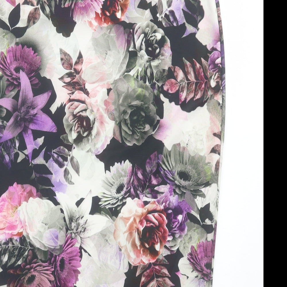 So Fabulous Womens Purple Floral Polyester Straight & Pencil Skort Size 18