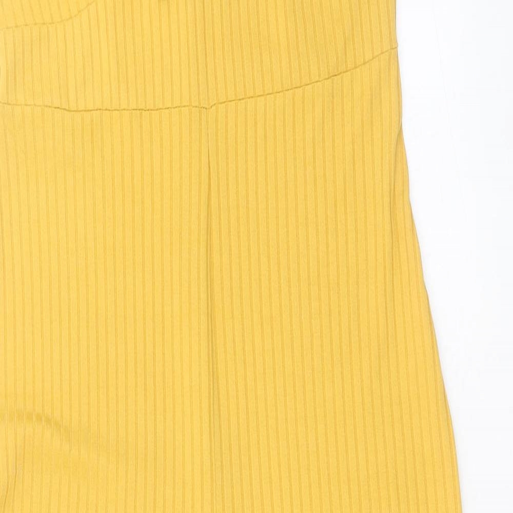 Primark Womens Yellow Polyester Jumpsuit One-Piece Size 10 L22 in Pullover