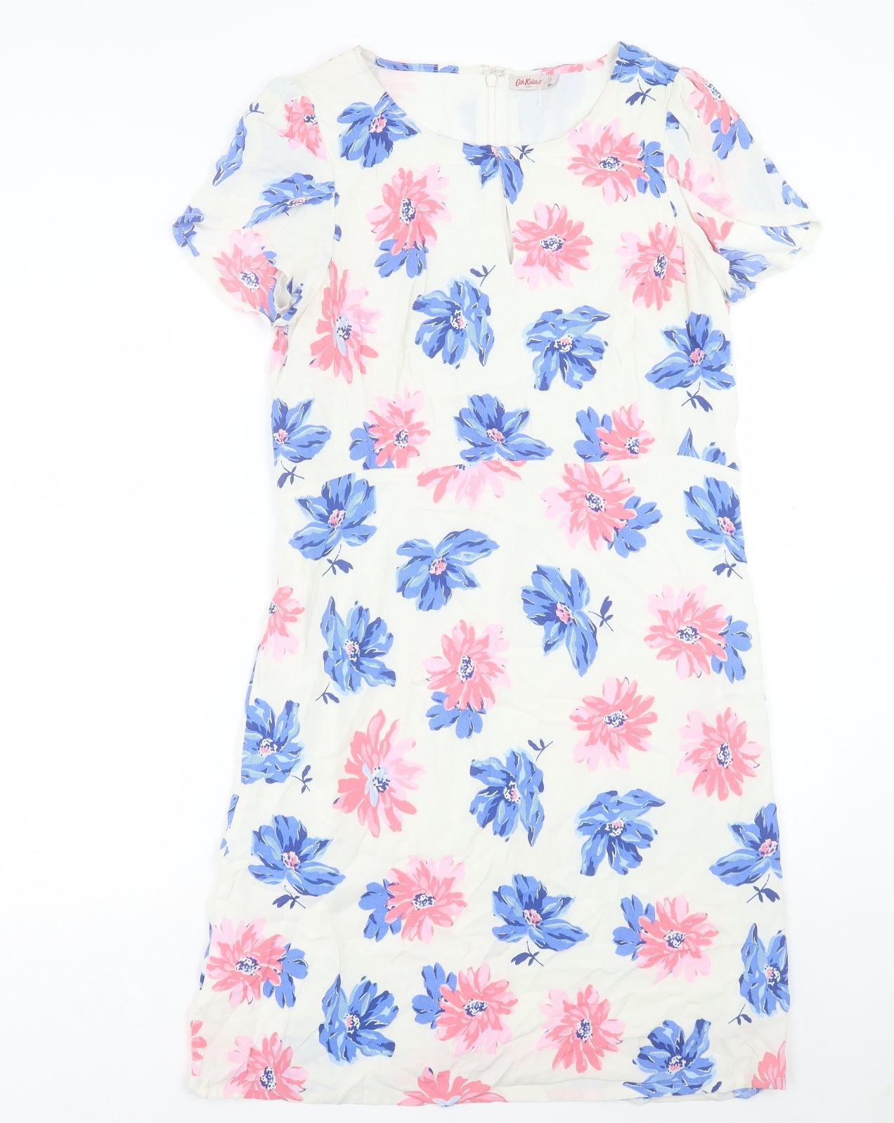 Cath Kidston Womens Multicoloured Floral Polyester A-Line Size 14 Crew Neck Zip