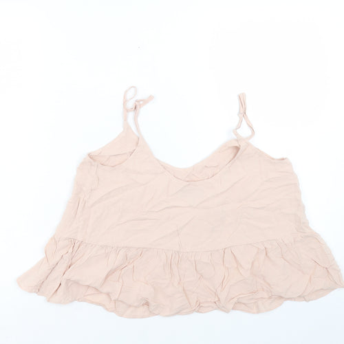 Topshop Womens Pink Viscose Basic Tank Size 10 V-Neck