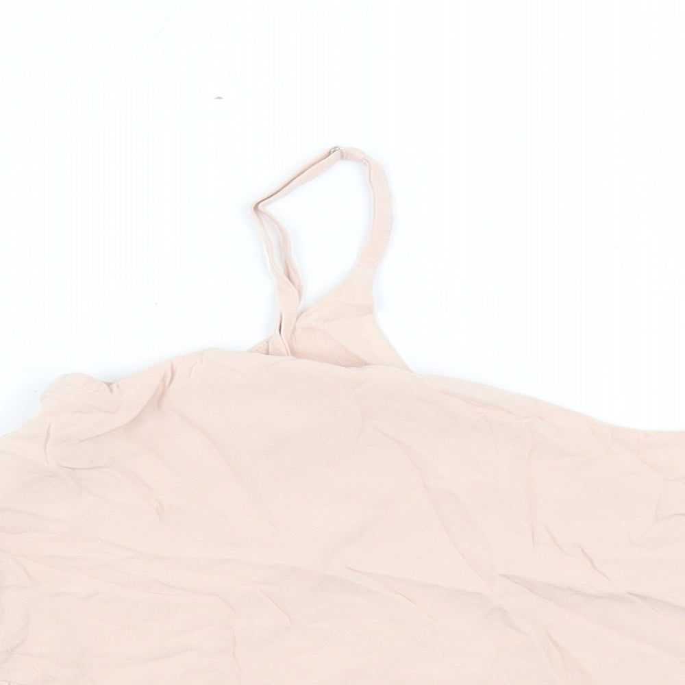 Topshop Womens Pink Viscose Basic Tank Size 10 V-Neck