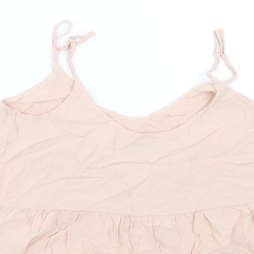 Topshop Womens Pink Viscose Basic Tank Size 10 V-Neck