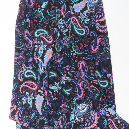 Peacocks Womens Multicoloured Paisley Polyester A-Line Size M V-Neck Pullover