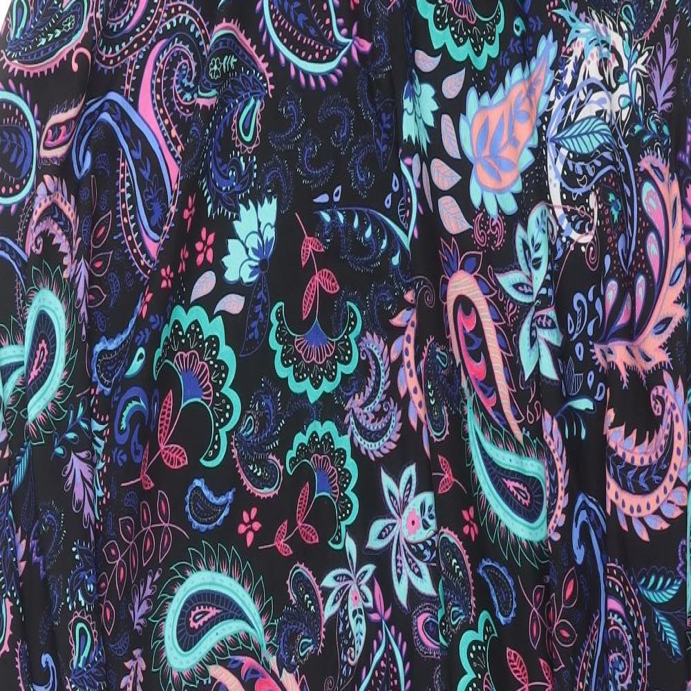 Peacocks Womens Multicoloured Paisley Polyester A-Line Size M V-Neck Pullover