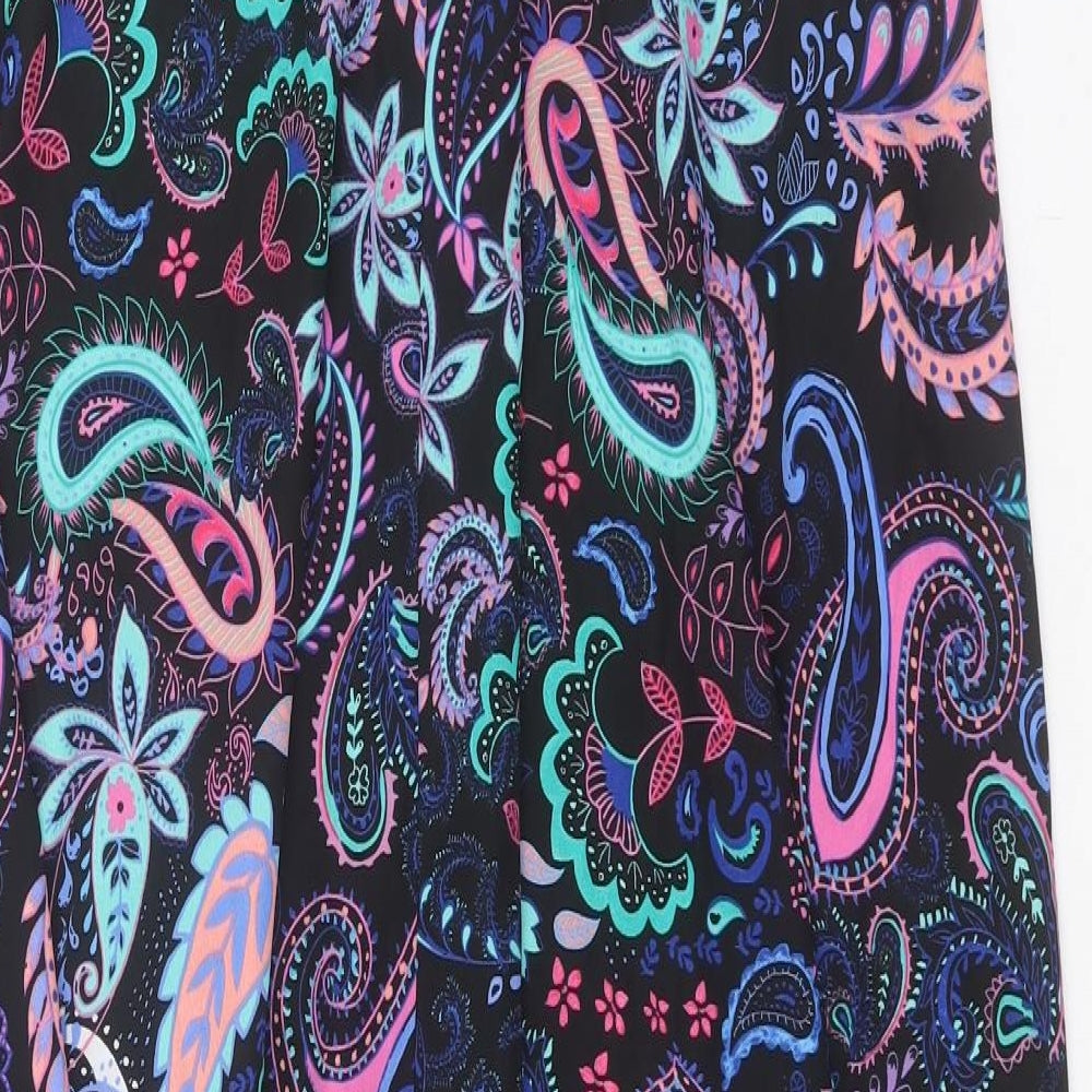 Peacocks Womens Multicoloured Paisley Polyester A-Line Size M V-Neck Pullover