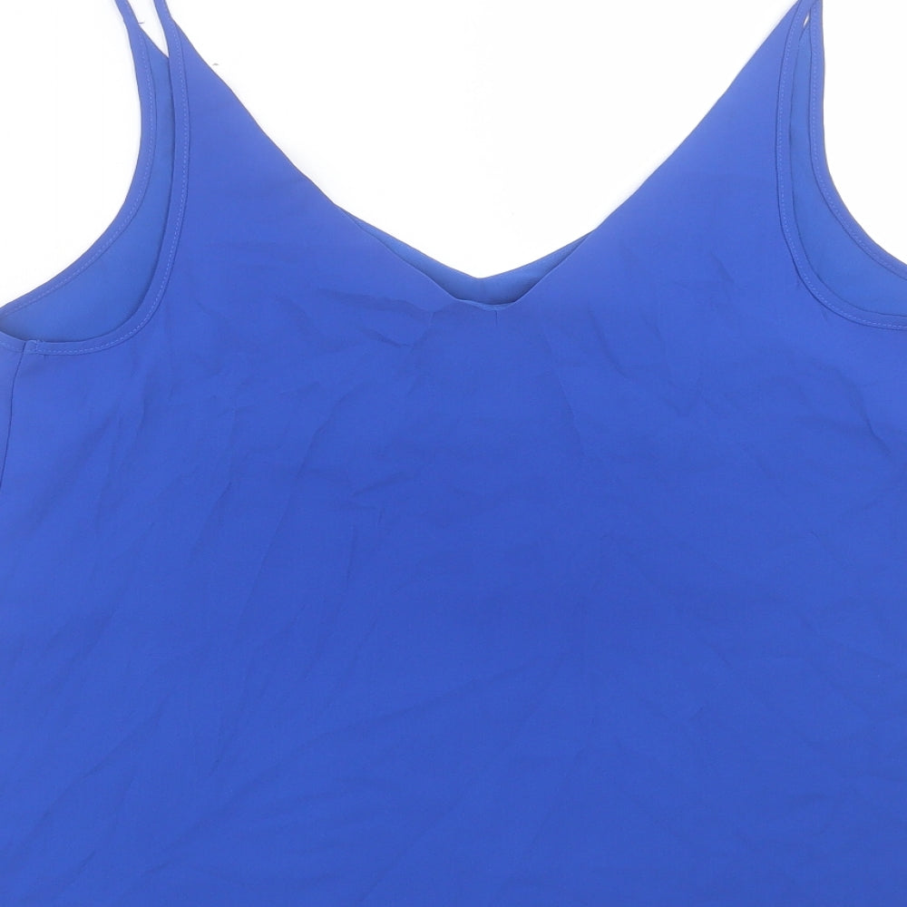 Papaya Womens Blue Polyester Camisole Tank Size 14 V-Neck