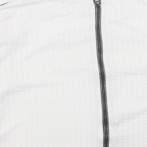 voyelles Womens White Polyester Basic T-Shirt Size 8 Boat Neck