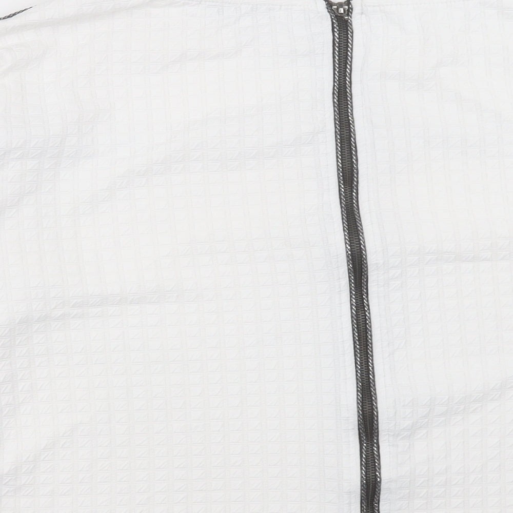 voyelles Womens White Polyester Basic T-Shirt Size 8 Boat Neck