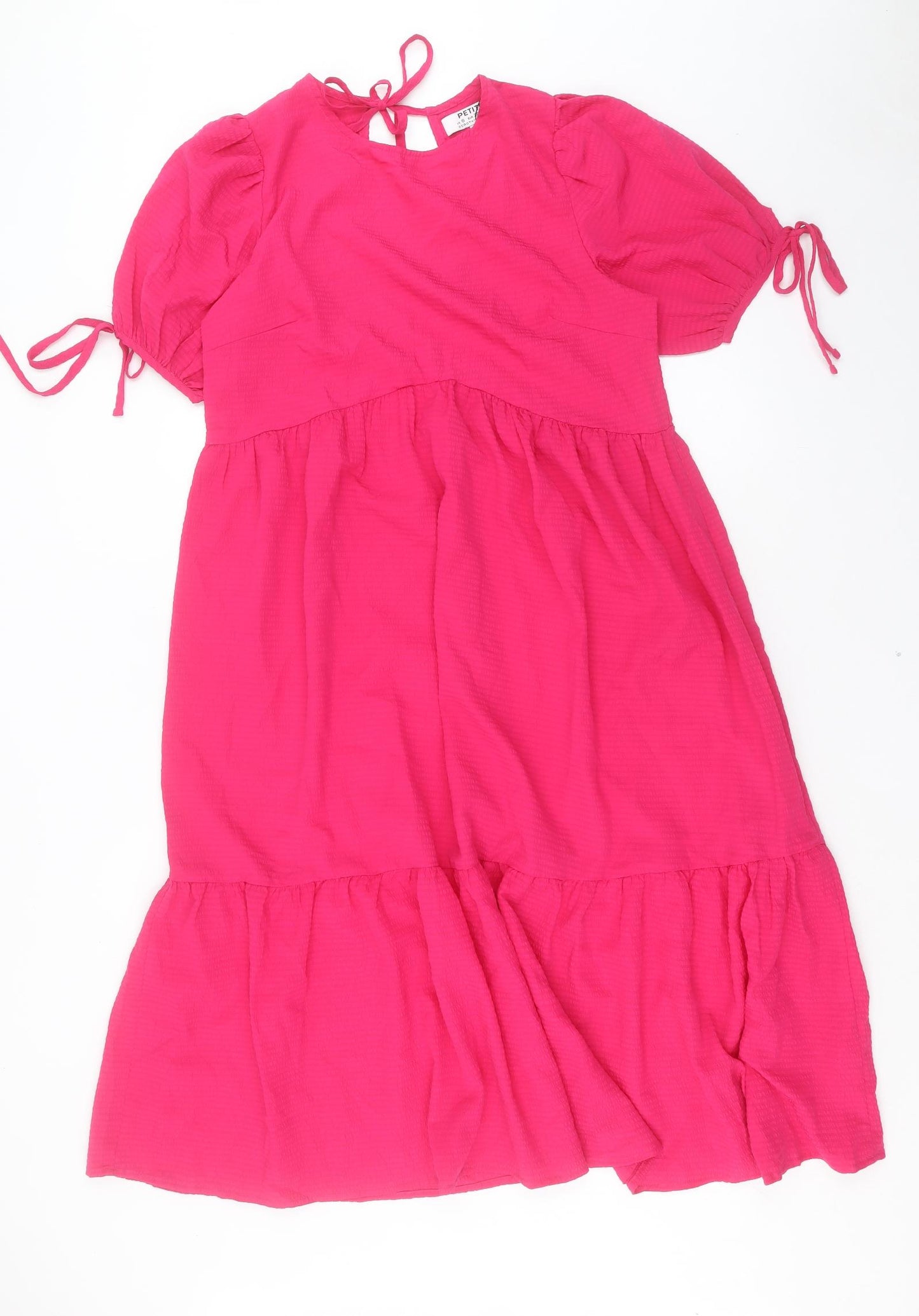 Dorothy Perkins Womens Pink Polyester A-Line Size 10 Crew Neck Tie