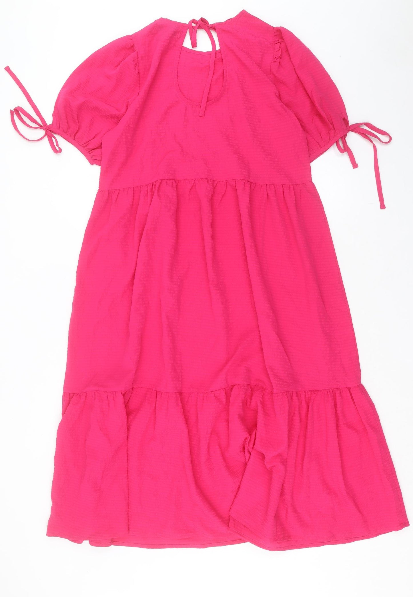 Dorothy Perkins Womens Pink Polyester A-Line Size 10 Crew Neck Tie