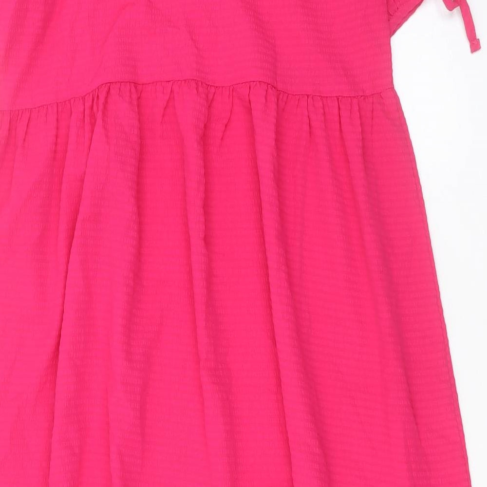 Dorothy Perkins Womens Pink Polyester A-Line Size 10 Crew Neck Tie