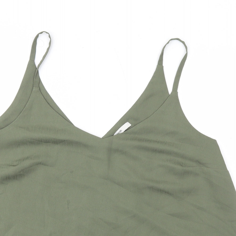 George Womens Green Polyester Camisole Tank Size 16 V-Neck