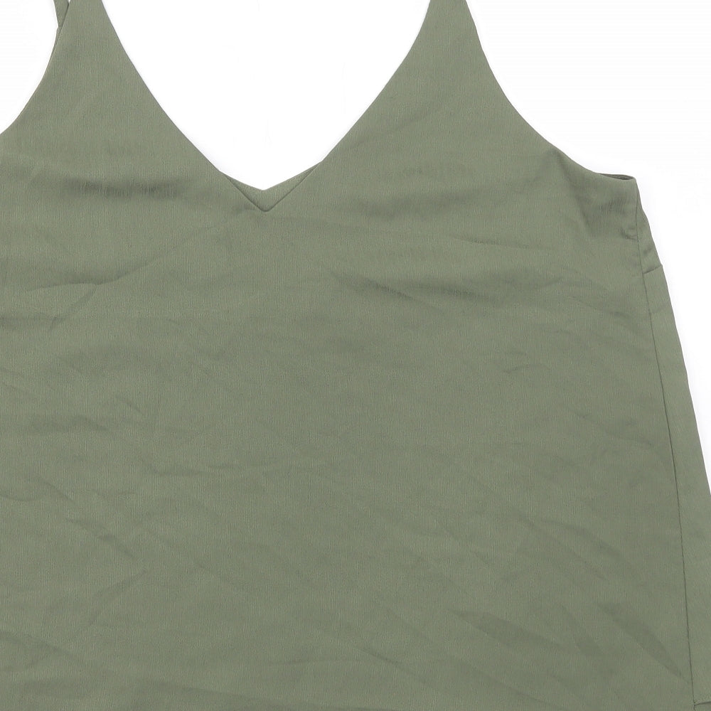 George Womens Green Polyester Camisole Tank Size 16 V-Neck