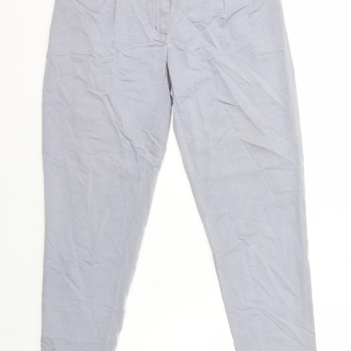 Warehouse Womens Grey Viscose Capri Trousers Size 10 L29 in Regular Zip