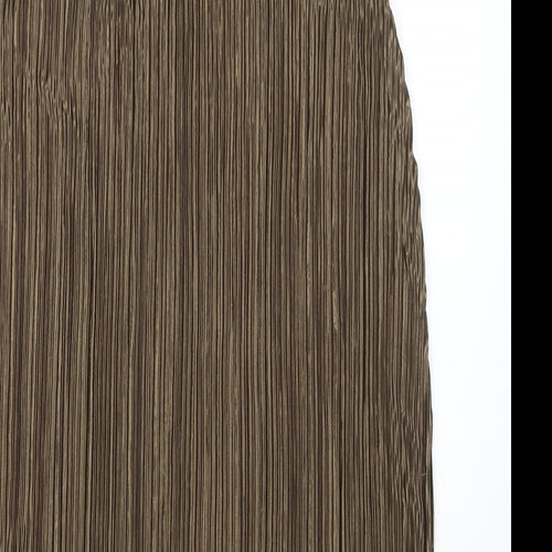 H&M Womens Brown Polyester Shift Size M Scoop Neck Pullover