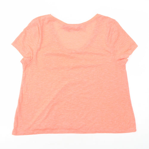 New Look Womens Pink Polyester Basic T-Shirt Size 12 Scoop Neck
