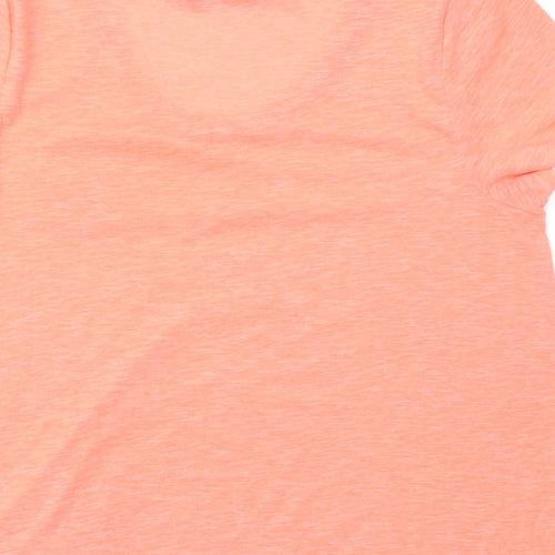 New Look Womens Pink Polyester Basic T-Shirt Size 12 Scoop Neck