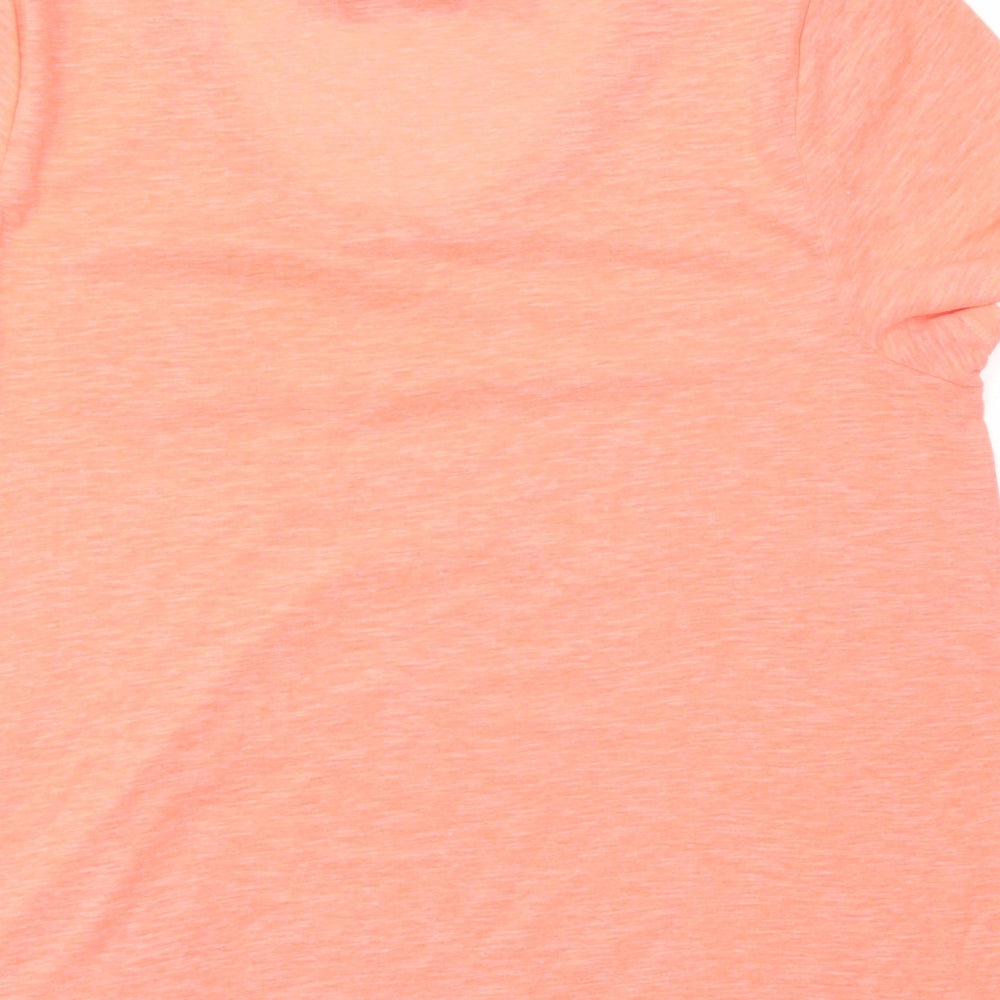 New Look Womens Pink Polyester Basic T-Shirt Size 12 Scoop Neck