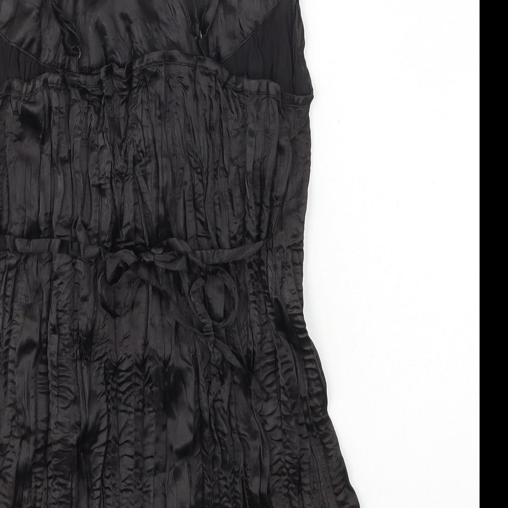 New Look Womens Black Polyester Camisole Tank Size 10 Square Neck