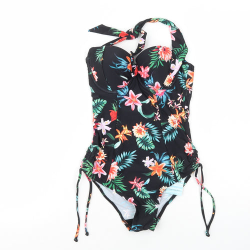 Pour Moi Womens Black Floral Polyamide One Piece Size 8 - 32C