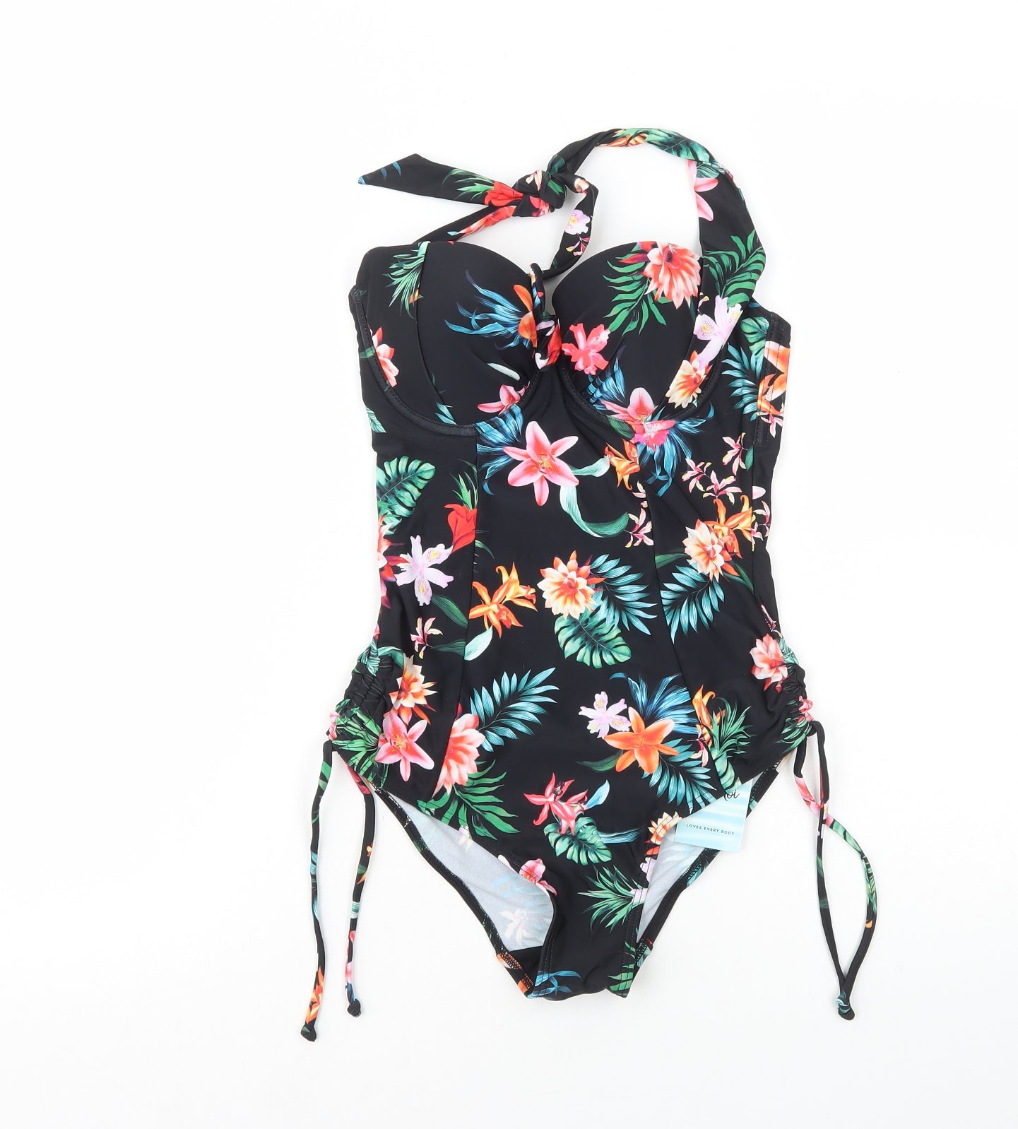 Pour Moi Womens Black Floral Polyamide One Piece Size 8 - 32C