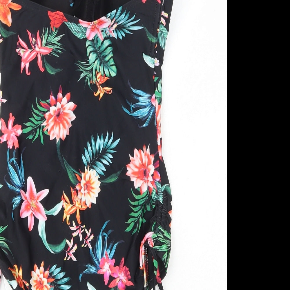 Pour Moi Womens Black Floral Polyamide One Piece Size 8 - 32C