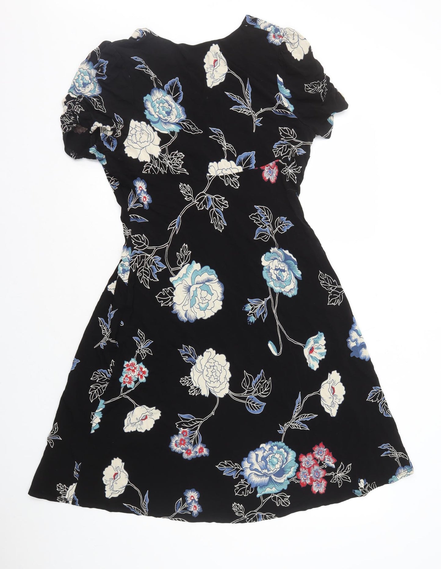 Autograph Womens Black Floral Viscose A-Line Size 20 V-Neck Pullover