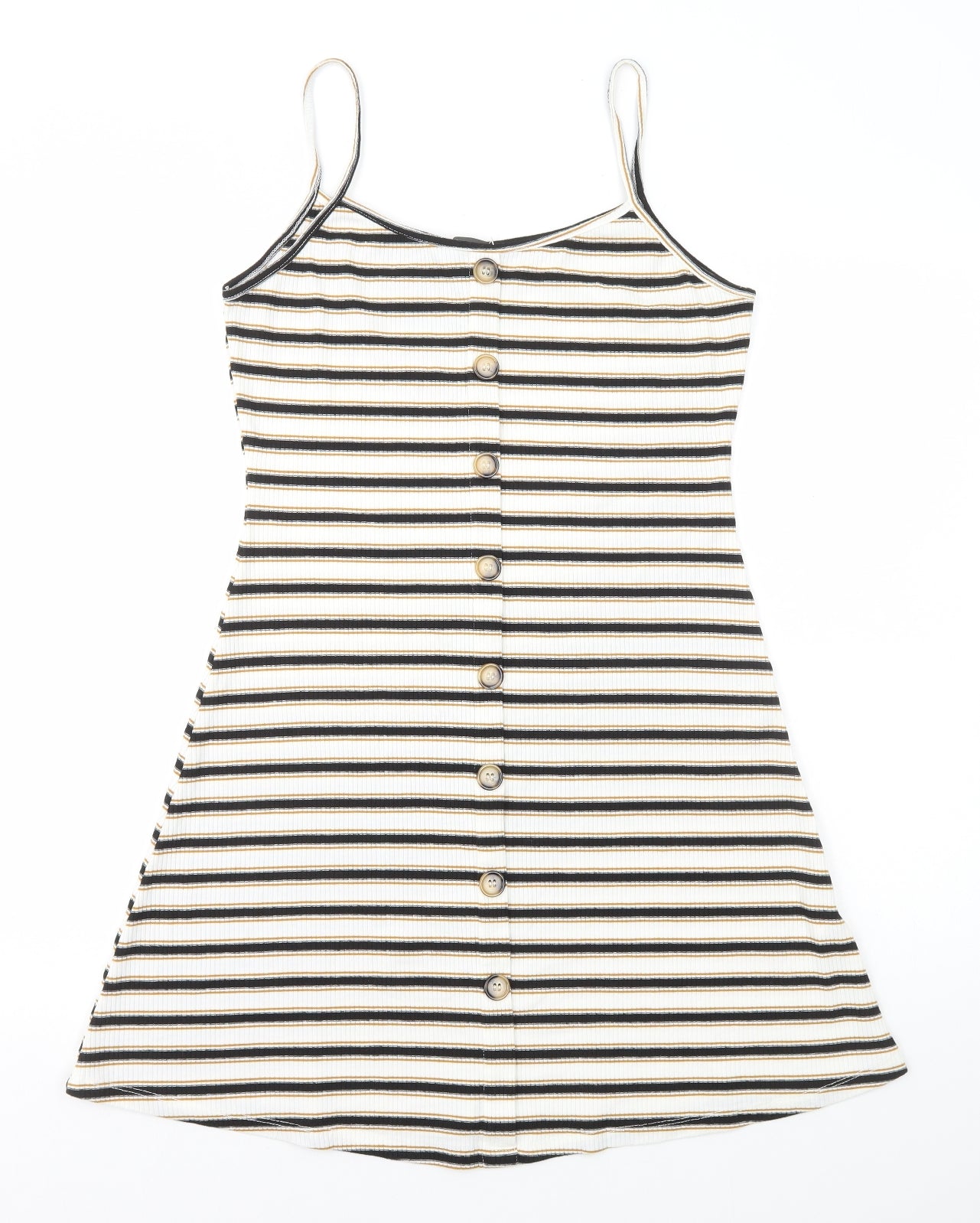 Primark Womens Multicoloured Striped Polyester A-Line Size 16 Round Neck Pullover