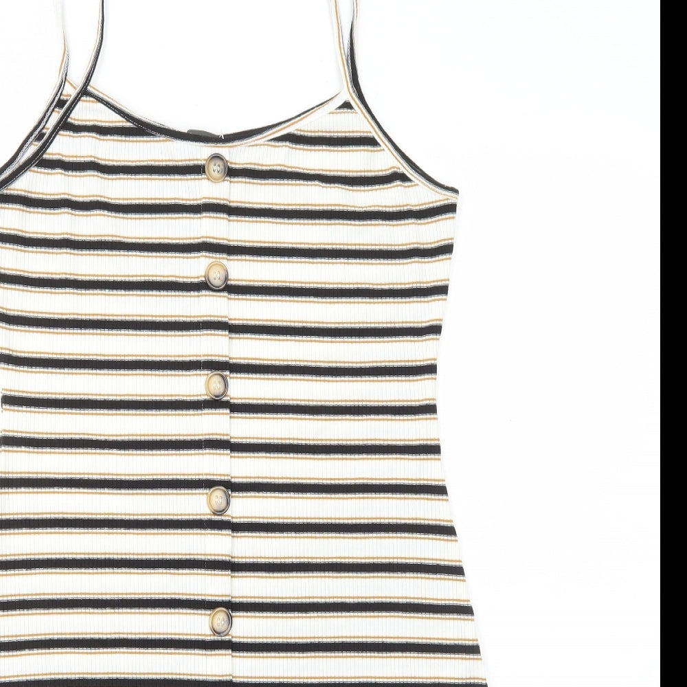 Primark Womens Multicoloured Striped Polyester A-Line Size 16 Round Neck Pullover