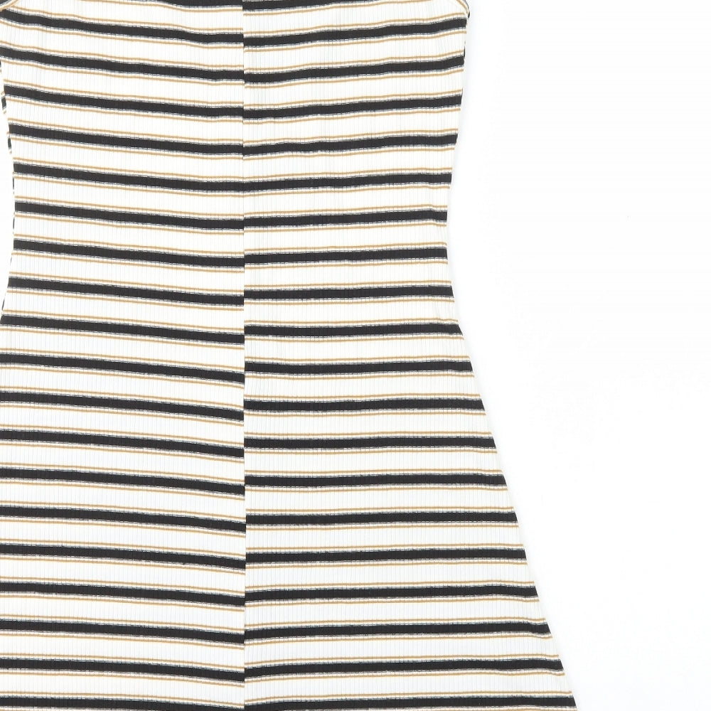 Primark Womens Multicoloured Striped Polyester A-Line Size 16 Round Neck Pullover