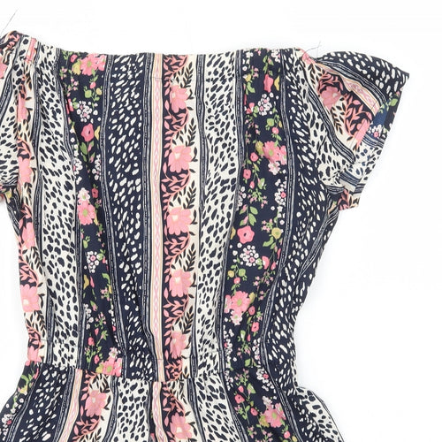 Atmosphere Womens Multicoloured Geometric Polyester Playsuit One-Piece Size 10 Pullover