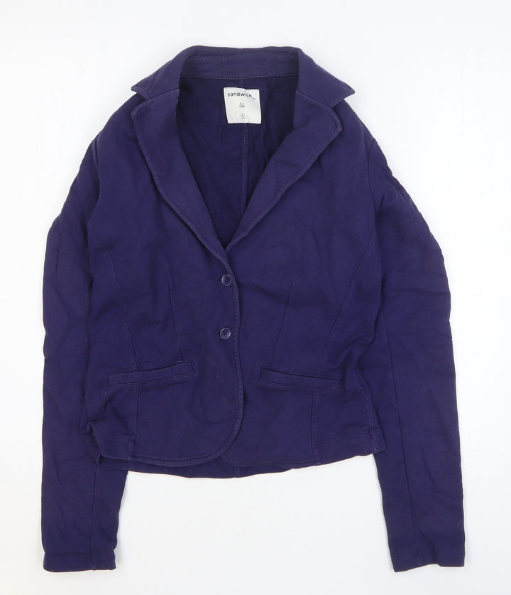 Sandwich Womens Blue Jacket Blazer Size S Button