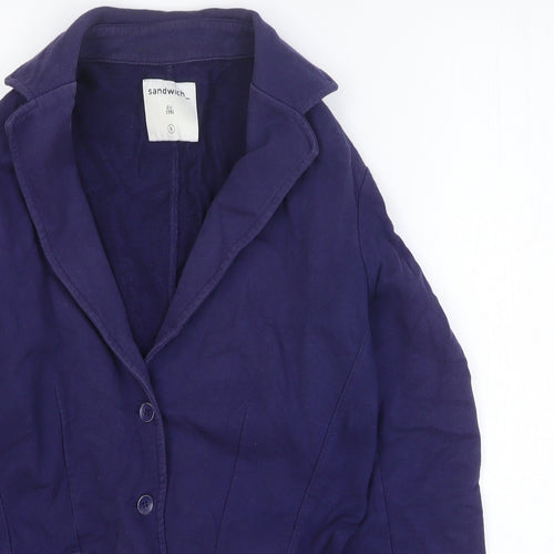 Sandwich Womens Blue Jacket Blazer Size S Button