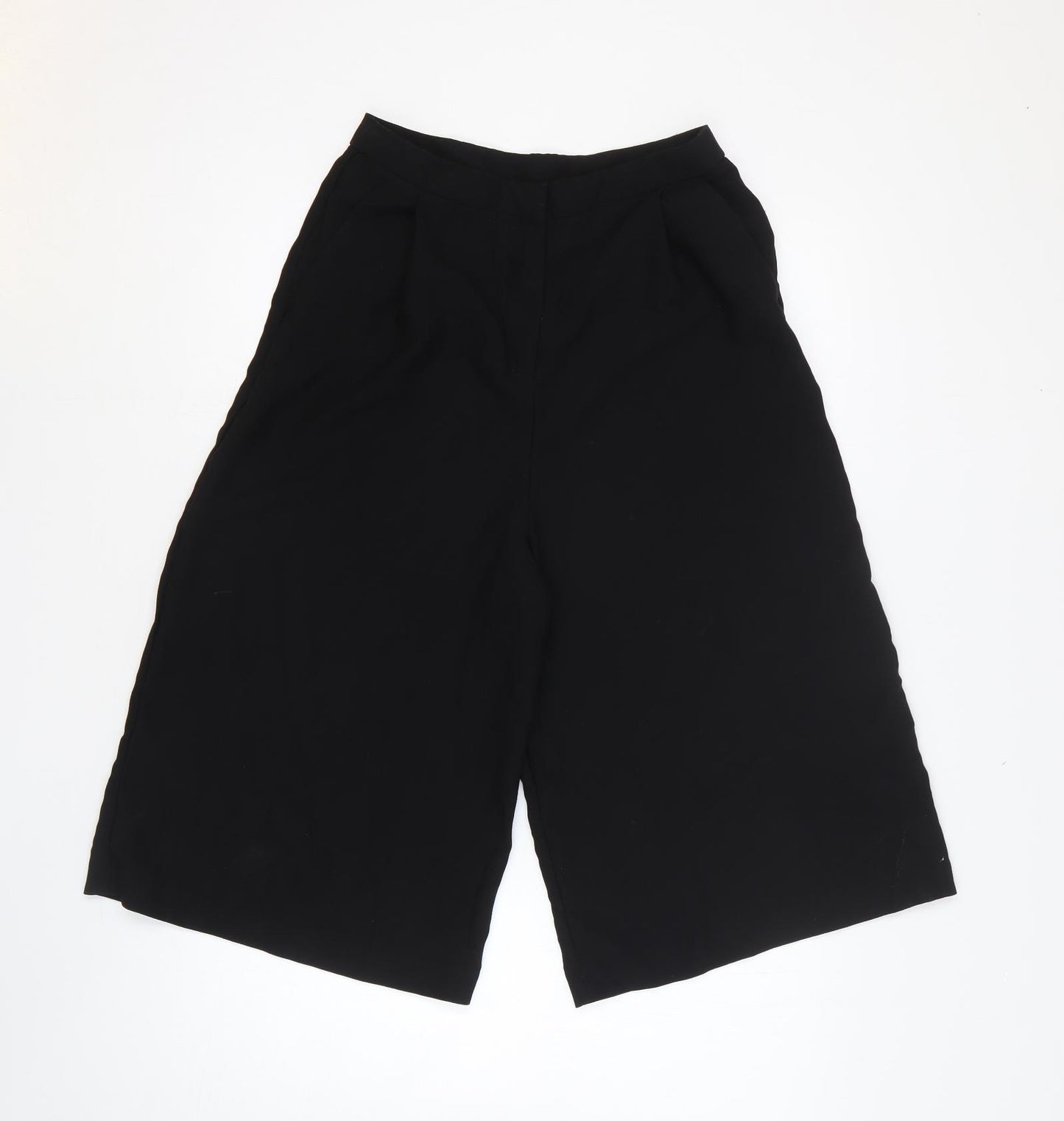 New Look Womens Black Polyester Culotte Shorts Size 8 L16 in Regular Zip