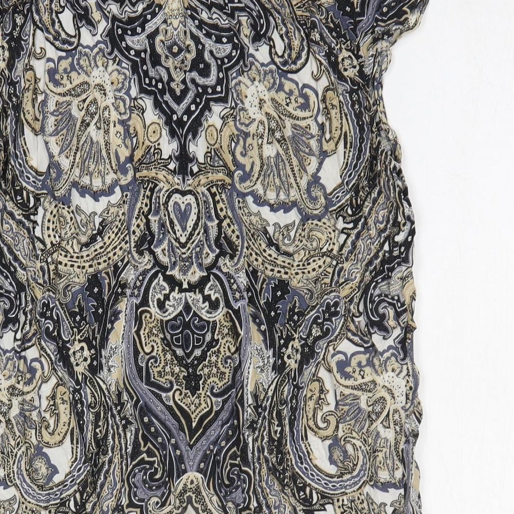 Dorothy Perkins Womens Multicoloured Paisley Viscose Basic T-Shirt Size 10 Round Neck